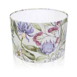Fortazela Violet Floral Drum Lampshade Ceiling Light/Table Lamp Pendant, Nature Theme Purple Stem Leaf Design, Made in Uk, Home Decor