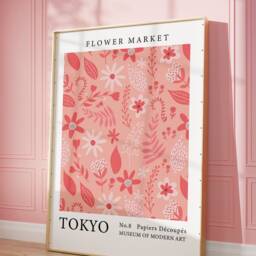 Flower Market Wall Print, Modern Floral Art Poster, Gallery Art, Plant Boho, Living Room, Bedroom, Kitchen, Home 1640 - thumbnail 2