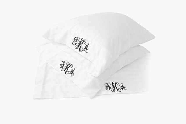 Personalized Monogram Pillowcases & Sheet Set - Custom Embroidered Bedding Classic, Interlocking, Stacked Or Diamond - image 1