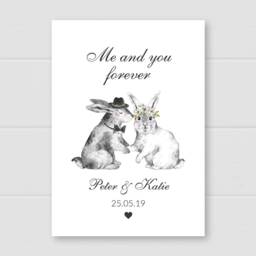 Personalised Bunny Rabbit Wedding Gift, Anniversary Present For Fiance, Boyfriend, Girlfriend, Husband, Wife, Him Or Her - thumbnail 3