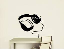 Headphone Wall Decal, Headphones Sticker, Art, Decal