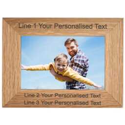 Personalized Solid Oak Photo Frame Laser Engraved Family Gift - thumbnail 1