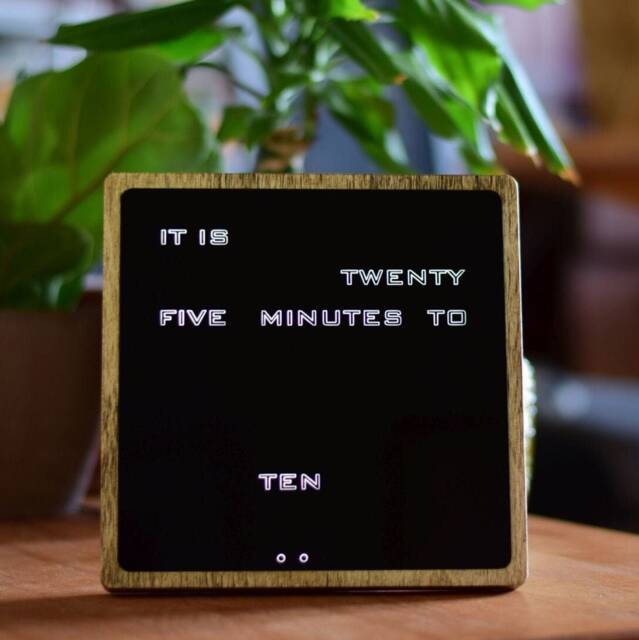 Word Clock - English Wordclock, Led Clock, Wood Electronic Light Up - image 1