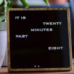 Word Clock - English Wordclock, Led Clock, Wood Electronic Light Up - thumbnail 2
