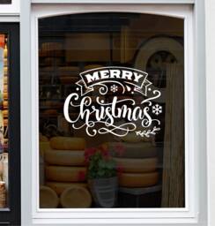 Merry Christmas Sticker For Windows Xmas Shop Display Window Decal Home Decoration - thumbnail 1