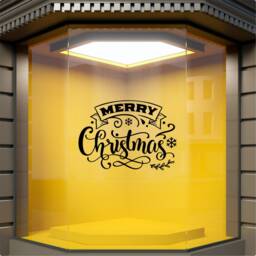 Merry Christmas Sticker For Windows Xmas Shop Display Window Decal Home Decoration - thumbnail 3