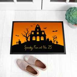 Personalised Halloween Spooky House Indoor Doormat - thumbnail 1