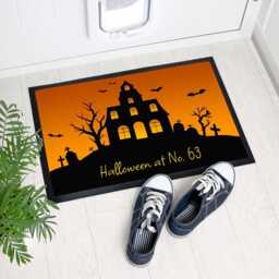 Personalised Halloween Spooky House Indoor Doormat - thumbnail 2