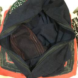 Vintage Handmade Tribal Black Hmong Embroidered Silk Cotton Pillow Over - thumbnail 2