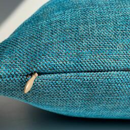 Turquoise Linen Throw Pillow Cover, Decorative Pillowcase, Patina Blue Textured Cushion Cover, 20x20 - thumbnail 2