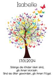 Baptismal Candle Tree Of Life With Butterflies - thumbnail 2