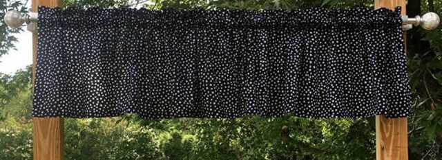 Kitchen Valance - Canine Dog Paw Prints Black & White Farmhouse Country Curtain - image 1