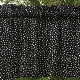 Kitchen Valance - Canine Dog Paw Prints Black & White Farmhouse Country Curtain - thumbnail 3
