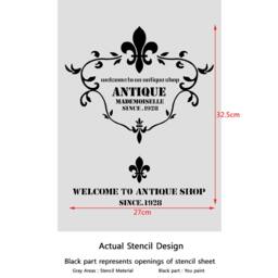 stencil Template Antique Shop For Crafting Canvas Diy Wall Decor Art Furniture - thumbnail 3