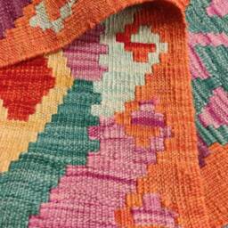 Tribal Kilim Runner, Handmade Artisan Afghan Turkish Aztec Sheep Wool Runner Rug 299x84 cm - thumbnail 3