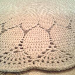 Handmade Wool Round Rug, Crochet Doily Rug - thumbnail 4