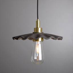 Kirhii Ceramic Bathroom Pendant Light Black Clay 10.75'' Ip44