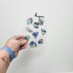 Fused Glass Hamsa Wall Art - Blue & Purple New Home Gift - thumbnail 1