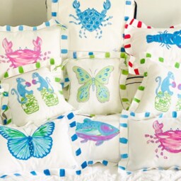 Nautical Lobster Linen Pillow - thumbnail 2