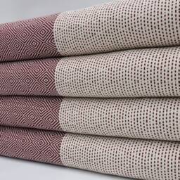 "Burgundy Blanket, Diamond Desing Throw, Turkish Bedspread, Bedspread, Turkish Blanket, 79""x91" - thumbnail 3