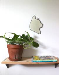 Cat Mirror/Handmade Wall Art Shape Outline Silhouette Decor Miroir Kitty Kitten Portrait Bust