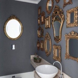 Handmade Antique Rose Gold Mirror Large Art Deco Wall Decor - thumbnail 4