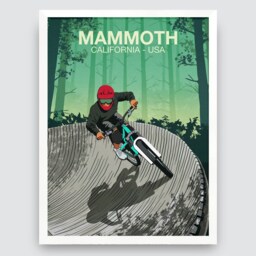 Mammoth Mountain Bike Trail Art Print California Biking Poster - thumbnail 2