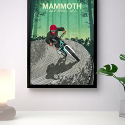 Mammoth Mountain Bike Trail Art Print California Biking Poster - thumbnail 3