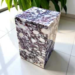 Natural Marble Square Side Table - Calacatta Viola End - thumbnail 3
