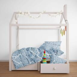 Blue City Map Duvet Cover Set, Abstract Architecture Bedding - thumbnail 3