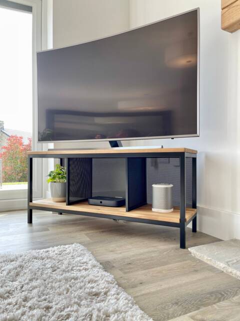Oak Metal Tv Media Unit - image 1