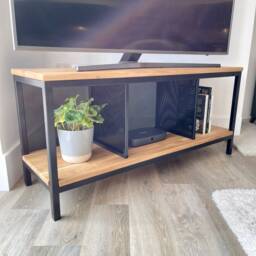 Oak Metal Tv Media Unit - thumbnail 2