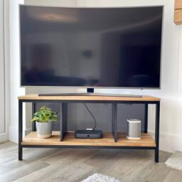Oak Metal Tv Media Unit - thumbnail 3