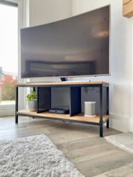 Oak Metal Tv Media Unit - thumbnail 1