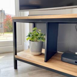 Oak Metal Tv Media Unit - thumbnail 4