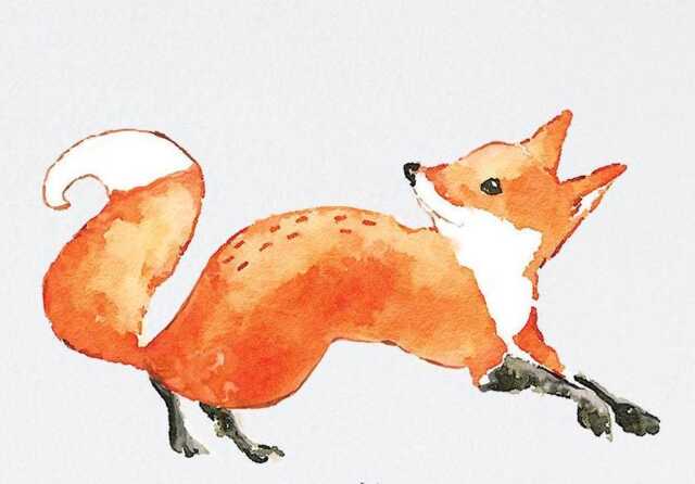 Fox Wall Decal, Sticker, Watercolor Woodland Sticker