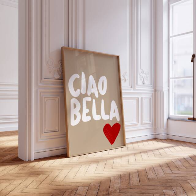 Ciao Bella Print, Ciao Bella Quote, Bella, Poster, Card, Prints, Art, Meaning - image 1
