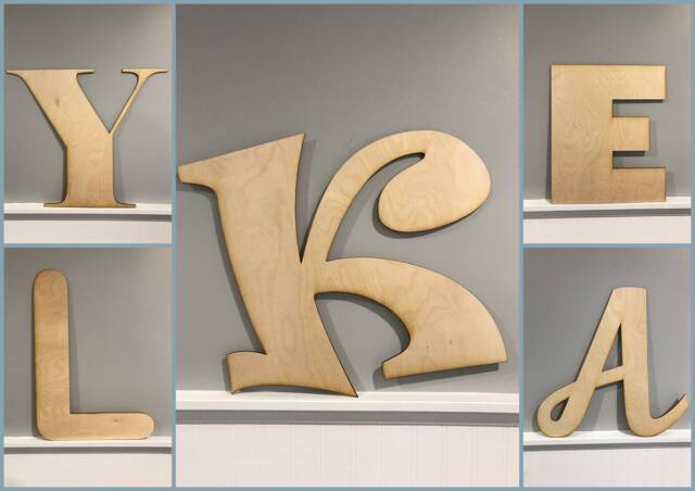 Custom Birch Wood Letter Large Wall Decor Name Sign - image 1