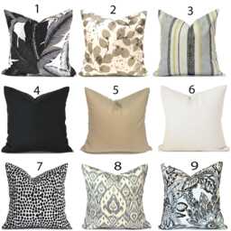 Outdoor Pillow Covers With Zippers, Affordable Home Decor, Easy To Use, Quick Delivery, Blacks, Tans & Reds You Choose - thumbnail 1