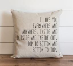 I Love You Everywhere 20 X Pillow Cover // Everyday Throw Cushion Gift For Them Accent - thumbnail 1