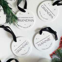 Personalised Grandparent Bauble First Christmas As My Grandma Or Grandad, 2025 Tree Decoration - thumbnail 4
