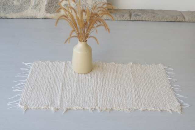 Small Cream Rug, Cotton Bathroom Mat, Bedside Kitchen Soft Washable Tapis De Bain, Portuguese Rug - image 1