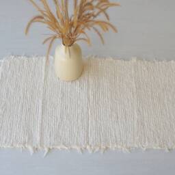 Small Cream Rug, Cotton Bathroom Mat, Bedside Kitchen Soft Washable Tapis De Bain, Portuguese Rug - thumbnail 3