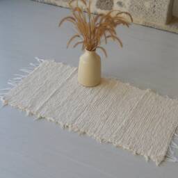 Small Cream Rug, Cotton Bathroom Mat, Bedside Kitchen Soft Washable Tapis De Bain, Portuguese Rug - thumbnail 4