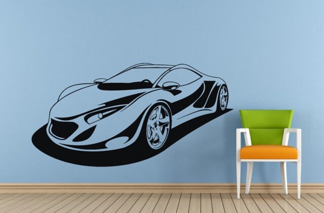 Sports Car Racing Concept Vehicle Wall Decal Vinyl Sticker Mural Room Decor L1528 - image 1