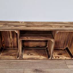 Wooden Chunky Rustic Handmade Furniture, Tv Stand, Console Unit Made Of Wood - thumbnail 3
