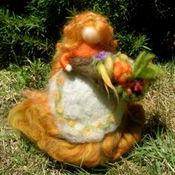 Needle Felted Art Doll Harvest Fairy Maiden With Cornucopia Thanksgiving Waldorf Inspired Wool Autumn Standing Doll