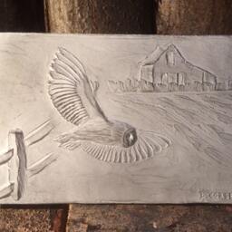 Barn Owl Wall Sculpture, Composite Stone, Plaque, Ornament, Garden Bird Ornaments, Gifts - thumbnail 3