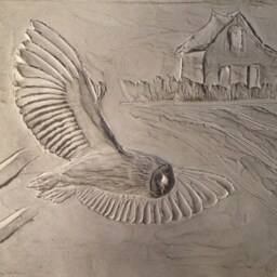 Barn Owl Wall Sculpture, Composite Stone, Plaque, Ornament, Garden Bird Ornaments, Gifts - thumbnail 2