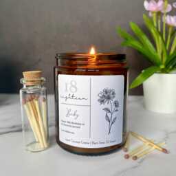 Birthday Gift Candle, Personalised Birthday Birth Year Candle Present - thumbnail 1